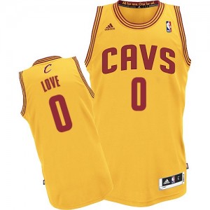 Maillot NBA Cleveland Cavaliers #0 Kevin Love Or Adidas Authentic Alternate - Homme