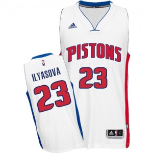 Maillot NBA Detroit Pistons #23 Ersan Ilyasova Blanc Adidas Swingman Home - Homme