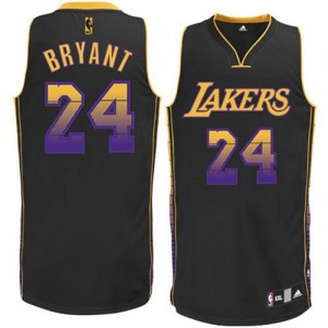 Los Angeles Lakers #24 Adidas Vibe Noir Authentic Maillot d'équipe de NBA Braderie - Kobe Bryant pour Homme