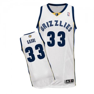 Memphis Grizzlies #33 Adidas Home Blanc Authentic Maillot d'équipe de NBA 100% authentique - Marc Gasol pour Homme