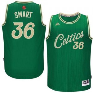 Boston Celtics #36 Adidas 2015-16 Christmas Day Vert Authentic Maillot d'équipe de NBA Expédition rapide - Marcus Smart pour Homme