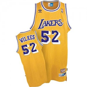 Los Angeles Lakers Jamaal Wilkes #52 Throwback Swingman Maillot d'équipe de NBA - Or pour Homme