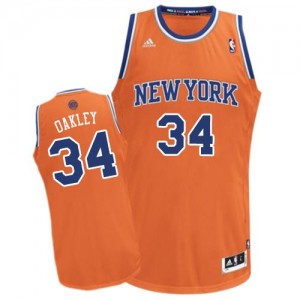 New York Knicks Charles Oakley #34 Alternate Swingman Maillot d'équipe de NBA - Orange pour Homme