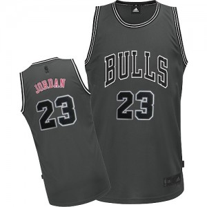 Chicago Bulls #23 Adidas Graystone II Fashion Gris Authentic Maillot d'équipe de NBA Remise - Michael Jordan pour Homme