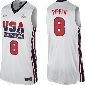 Maillot NBA Authentic Scottie Pippen #8 Team USA 2012 Olympic Retro Blanc - Homme