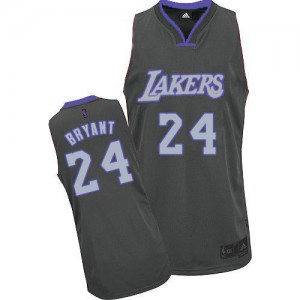 Maillot NBA Los Angeles Lakers #24 Kobe Bryant Gris Adidas Authentic Graystone Fashion - Homme
