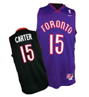 Toronto Raptors Nike Vince Carter #15 Throwback Authentic Maillot d'équipe de NBA - Noir / Violet pour Homme