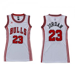 Maillot Authentic Chicago Bulls NBA Dress Blanc - #23 Michael Jordan - Femme
