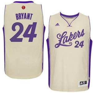 Los Angeles Lakers #24 Adidas 2015-16 Christmas Day Blanc Authentic Maillot d'équipe de NBA Vente - Kobe Bryant pour Homme