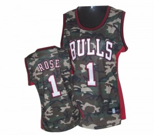 Chicago Bulls Derrick Rose #1 Stealth Collection Authentic Maillot d'équipe de NBA - Camo pour Femme