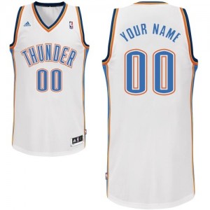 Maillot NBA Oklahoma City Thunder Personnalisé Swingman Blanc Adidas Home - Enfants