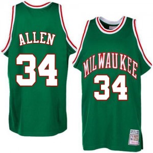 Maillot NBA Authentic Ray Allen #34 Milwaukee Bucks Throwback Vert - Homme