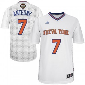 Maillot Authentic New York Knicks NBA New Latin Nights Blanc - #7 Carmelo Anthony - Homme