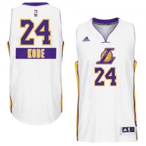 Maillot NBA Los Angeles Lakers #24 Kobe Bryant Blanc Adidas Authentic 2014-15 Christmas Day - Homme