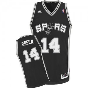 Maillot NBA San Antonio Spurs #14 Danny Green Noir Adidas Swingman Road - Homme