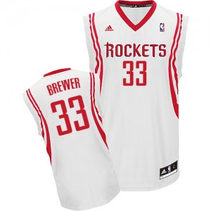Houston Rockets #33 Adidas Home Blanc Swingman Maillot d'équipe de NBA pas cher - Corey Brewer pour Homme