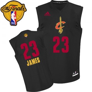 Maillot NBA Swingman LeBron James #23 Cleveland Cavaliers New Fashion 2015 The Finals Patch Noir - Homme