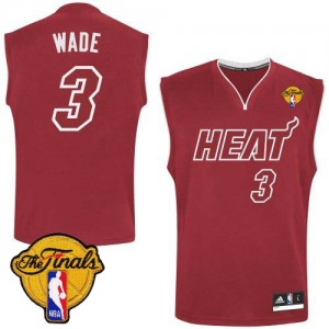 Maillot Adidas Rouge Pride Finals Patch Authentic Miami Heat - Dwyane Wade #3 - Homme