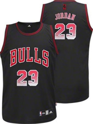 Maillot NBA Noir Michael Jordan #23 Chicago Bulls Vibe Authentic Homme Adidas