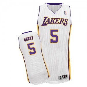 Maillot NBA Authentic Robert Horry #5 Los Angeles Lakers Alternate Blanc - Homme