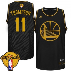 Maillot NBA Authentic Klay Thompson #11 Golden State Warriors Precious Metals Fashion 2015 The Finals Patch Noir - Homme