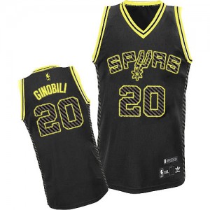 Maillot Authentic San Antonio Spurs NBA Electricity Fashion Noir - #20 Manu Ginobili - Homme