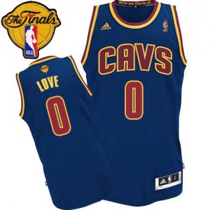 Maillot NBA Bleu marin Kevin Love #0 Cleveland Cavaliers 2015 The Finals Patch Authentic Enfants Adidas