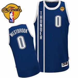 Maillot Adidas Bleu marin Alternate Finals Patch Authentic Oklahoma City Thunder - Russell Westbrook #0 - Homme