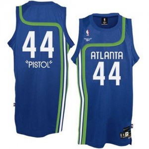 Atlanta Hawks #44 Adidas Pistol Bleu clair Authentic Maillot d'équipe de NBA Vente pas cher - Pete Maravich pour Homme