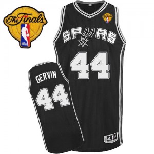 San Antonio Spurs #44 Adidas Road Finals Patch Noir Authentic Maillot d'équipe de NBA Soldes discount - George Gervin pour Homme