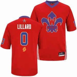 Maillot NBA Portland Trail Blazers #0 Damian Lillard Rouge Adidas Swingman 2014 All Star - Homme