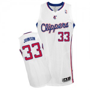 Los Angeles Clippers #33 Adidas Home Blanc Authentic Maillot d'équipe de NBA à vendre - Wesley Johnson pour Homme