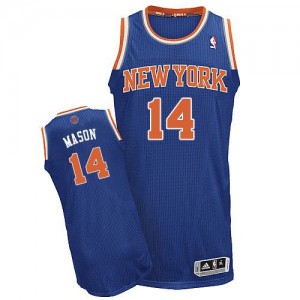 Maillot Adidas Bleu royal Road Authentic New York Knicks - Anthony Mason #14 - Homme
