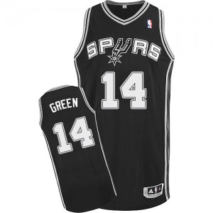Maillot NBA San Antonio Spurs #14 Danny Green Noir Adidas Authentic Road - Homme