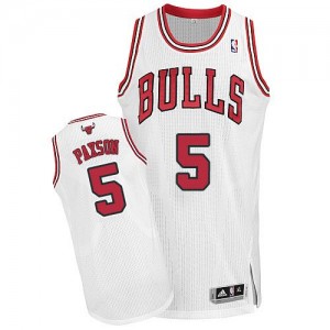 Maillot NBA Authentic John Paxson #5 Chicago Bulls Home Blanc - Homme