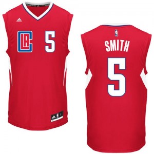 Maillot NBA Los Angeles Clippers #5 Josh Smith Rouge Adidas Authentic Road - Homme
