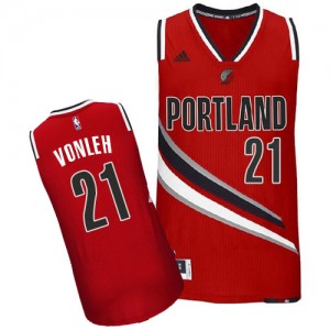 Maillot NBA Rouge Noah Vonleh #21 Portland Trail Blazers Alternate Swingman Homme Adidas