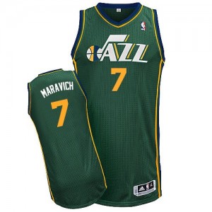 Maillot NBA Vert Pete Maravich #7 Utah Jazz Alternate Authentic Homme Adidas
