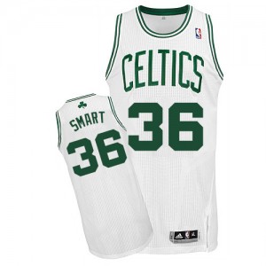 Boston Celtics #36 Adidas Home Blanc Authentic Maillot d'équipe de NBA en vente en ligne - Marcus Smart pour Homme