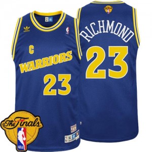 Maillot NBA Bleu Mitch Richmond #23 Golden State Warriors Throwback 2015 The Finals Patch Swingman Homme Adidas