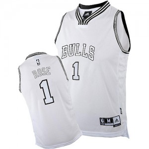 Maillot NBA Authentic Derrick Rose #1 Chicago Bulls Blanc - Homme
