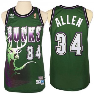 Maillot NBA Vert Giannis Antetokounmpo #34 Milwaukee Bucks New Throwback Authentic Homme Adidas