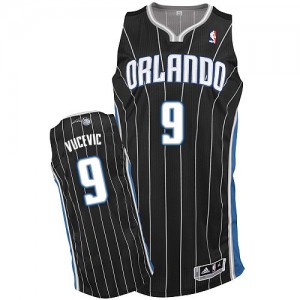 Orlando Magic #9 Adidas Alternate Noir Authentic Maillot d'équipe de NBA pas cher - Nikola Vucevic pour Homme
