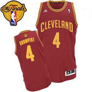 Maillot NBA Cleveland Cavaliers #4 Iman Shumpert Vin Rouge Adidas Swingman Road 2015 The Finals Patch - Homme