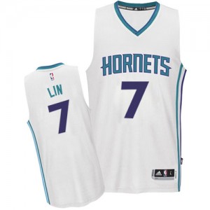 Maillot Adidas Blanc Home Authentic Charlotte Hornets - Jeremy Lin #7 - Homme