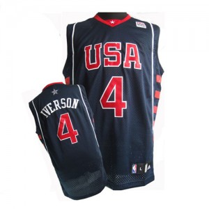 Maillot NBA Authentic Allen Iverson #4 Team USA Summer Olympics Bleu marin - Homme