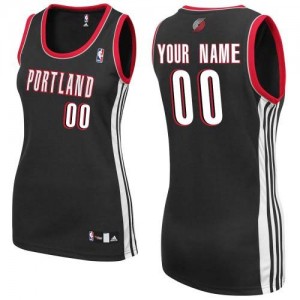 Portland Trail Blazers Personnalisé Adidas Road Noir Maillot d'équipe de NBA Peu co?teux - Authentic pour Femme