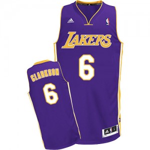 Los Angeles Lakers Jordan Clarkson #6 Road Swingman Maillot d'équipe de NBA - Violet pour Homme