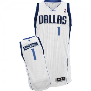 Maillot Authentic Dallas Mavericks NBA Home Blanc - #1 Justin Anderson - Homme