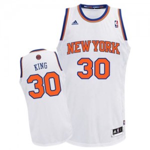 Maillot NBA New York Knicks #30 Bernard King Blanc Adidas Swingman Home - Homme